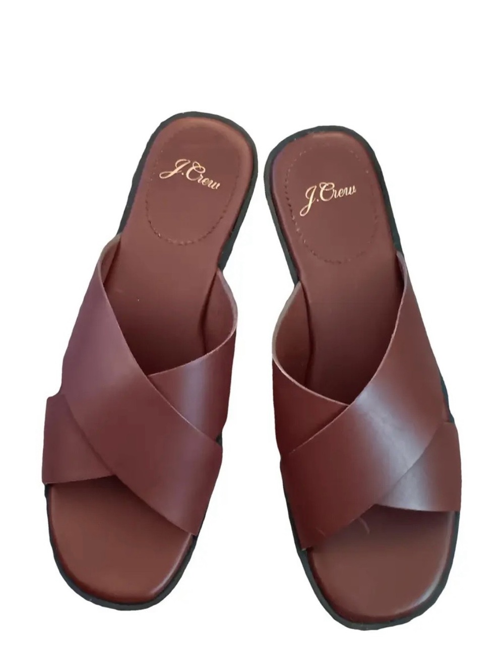 J CREW Leather Cross Strap Sandals